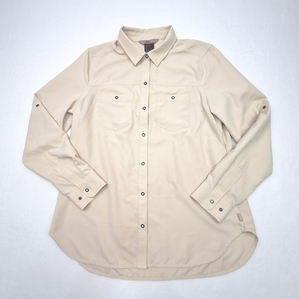 5.11 Tactical Shirt Womens Medium Tan UPF 50+ Ventilated Hiking